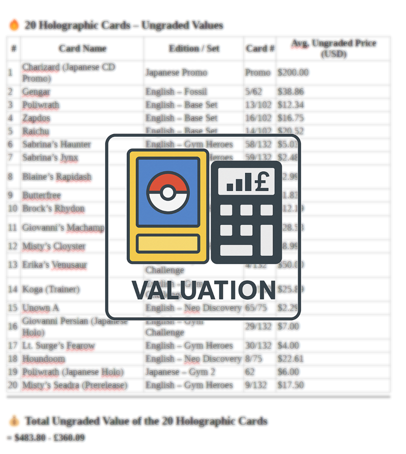 Pokemon Collection Valuation