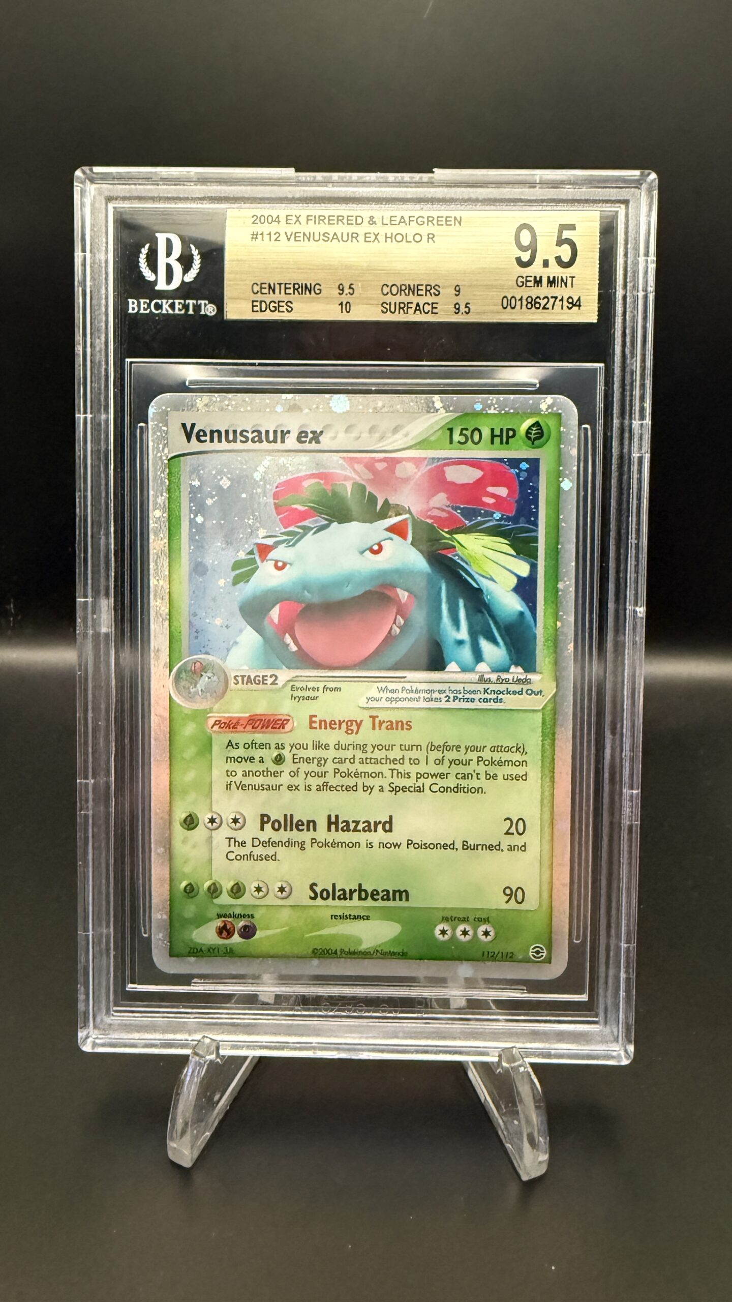 Venusaur ex 112/112 Holo – BGS 9.5 Gem Mint – Pokémon EX FireRed & LeafGreen (2004)
