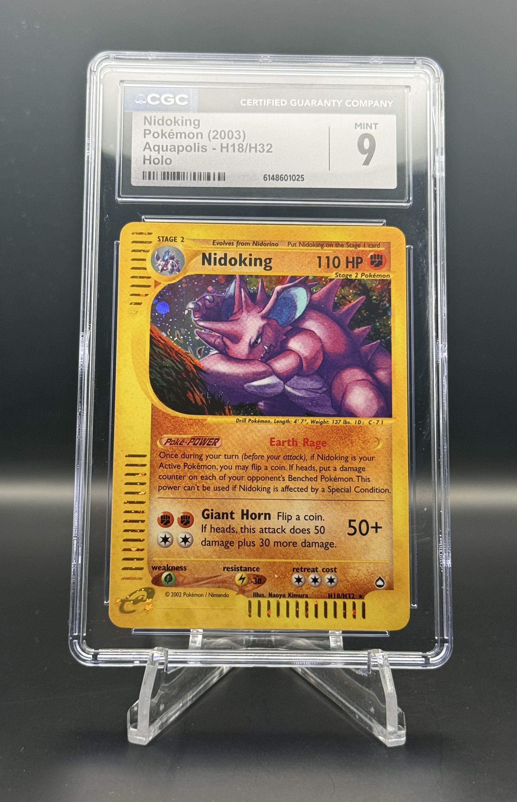 Nidoking H18/H32 Holo 2003 Pokémon Aquapolis CGC 9 Mint – E-Reader Vintage