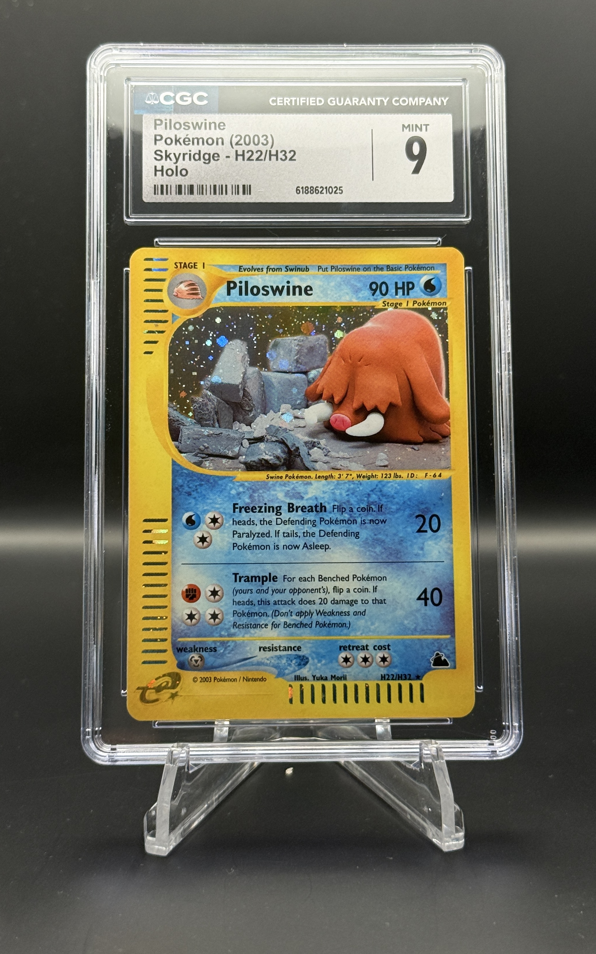 Piloswine H22/H32 Holo – Skyridge 2003 – CGC 9 Mint – Pokémon E-Reader Card