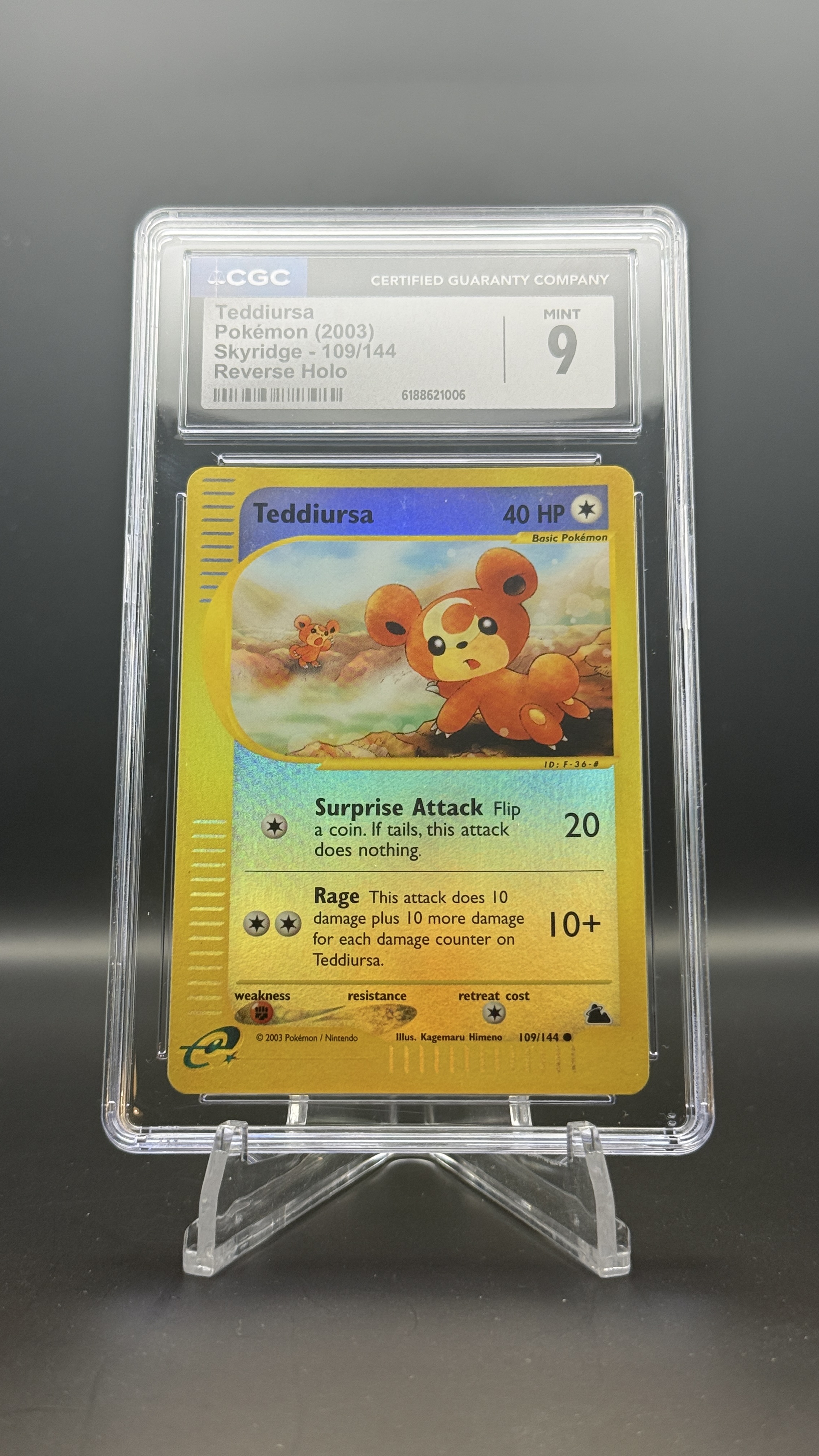 Teddiursa 109/144 Reverse Holo – Skyridge 2003 – CGC 9 Mint