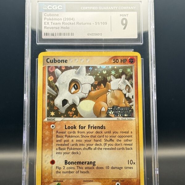 Cubone 51/109 Reverse Holo CGC 9 | Team Rocket Returns 2004