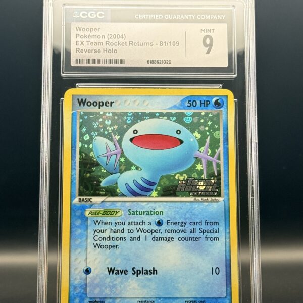 Wooper 81/109 Reverse Holo CGC 9 | Team Rocket Returns 2004